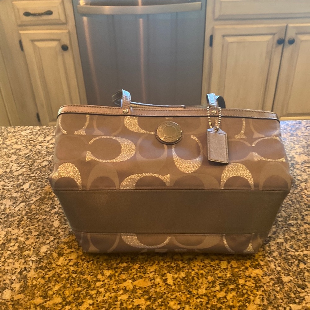 Gray coach bag